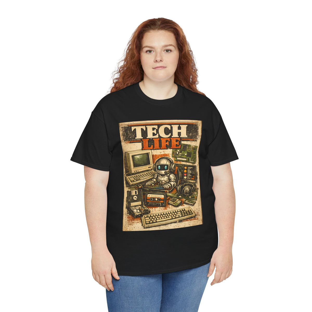 Tech Life T-Shirt — Retro Computer & Gadget Graphic Tee for Geeks