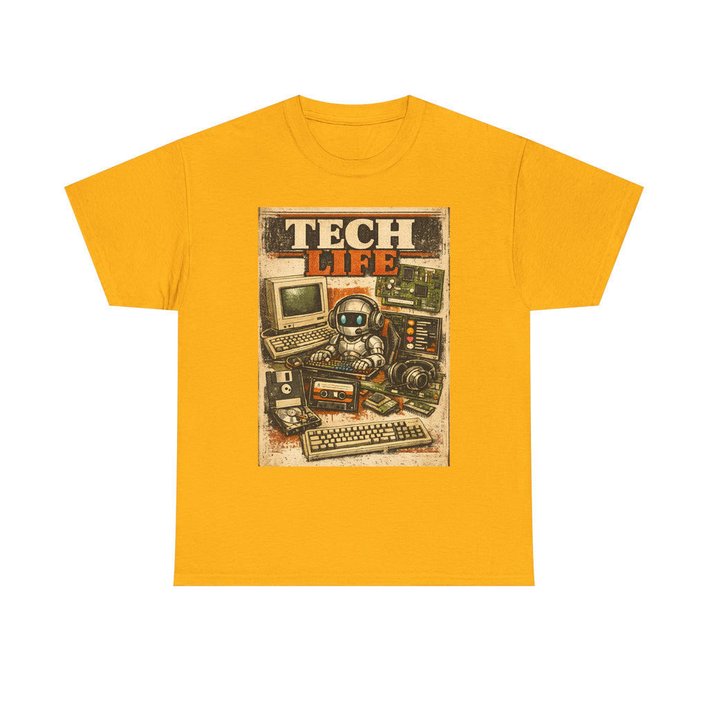 Tech Life T-Shirt — Retro Computer & Gadget Graphic Tee for Geeks