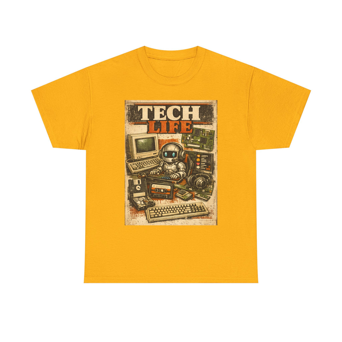 Tech Life T-Shirt — Retro Computer & Gadget Graphic Tee for Geeks