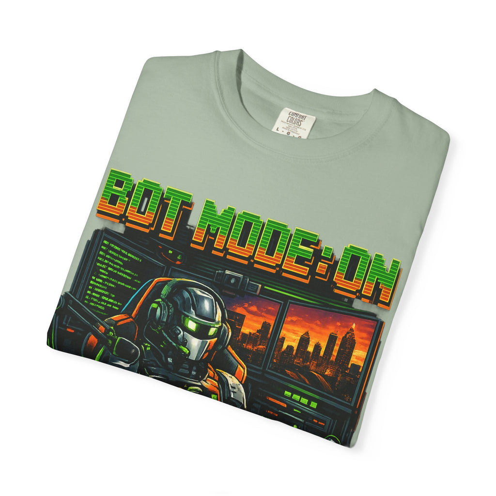 Bot Mode On T-Shirt — Retro Cyberpunk Robot Gamer Tee