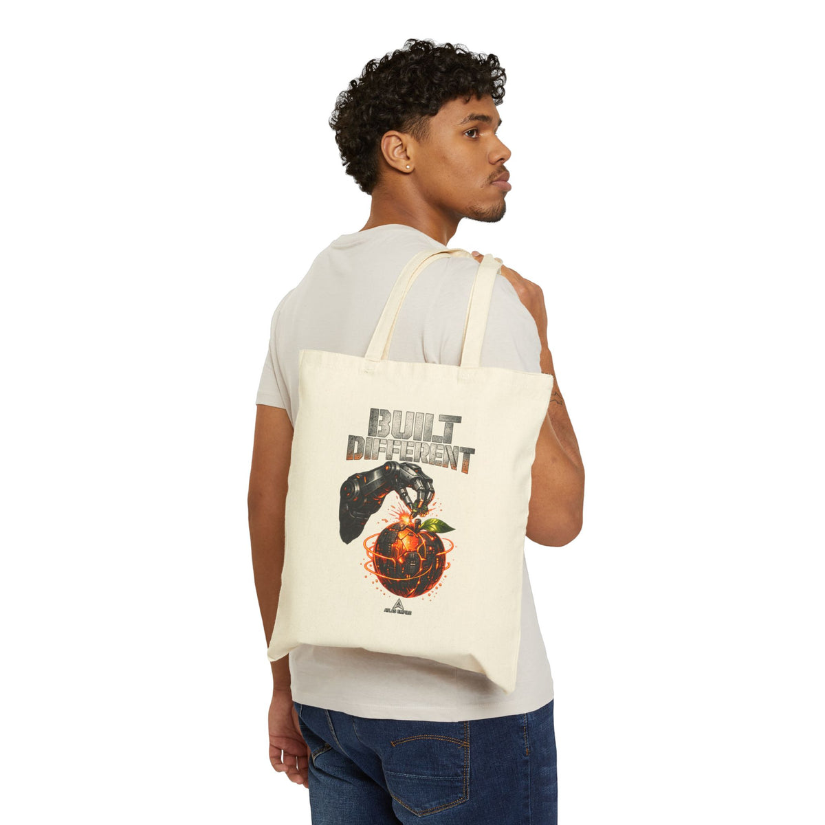 Built Different Tote Bag — Graphic Cotton Canvas Shopper