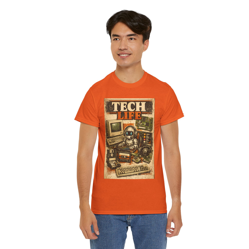 Tech Life T-Shirt — Retro Computer & Gadget Graphic Tee for Geeks