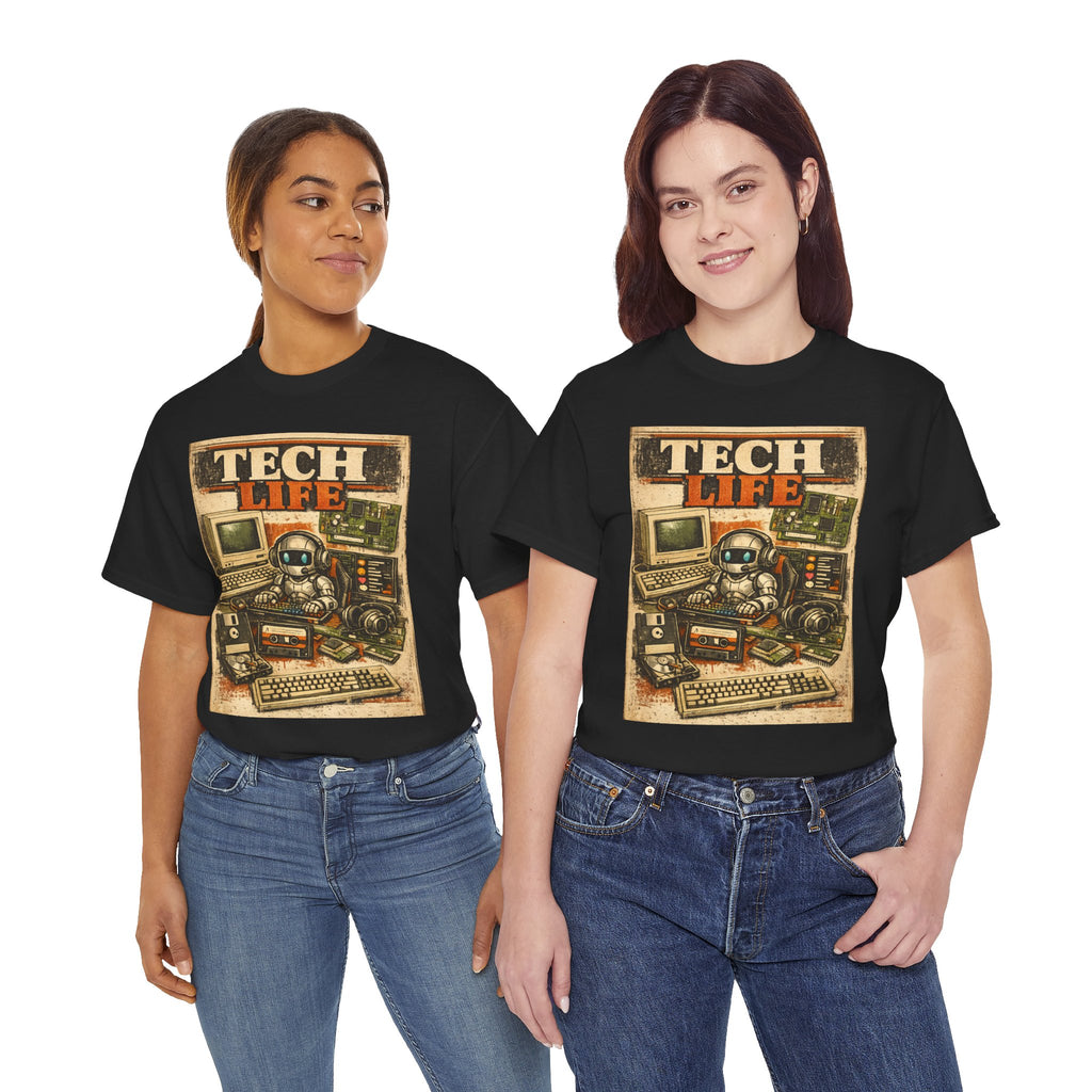 Tech Life T-Shirt — Retro Computer & Gadget Graphic Tee for Geeks