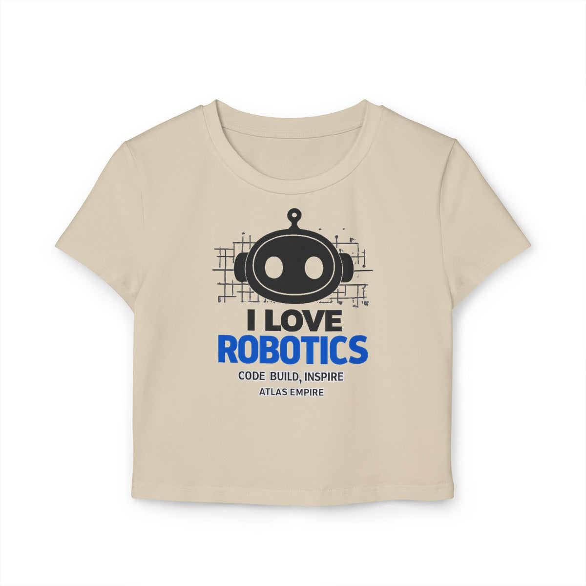 Robotics Baby Tee — I Love Robotics Graphic Crop Tee for Girls