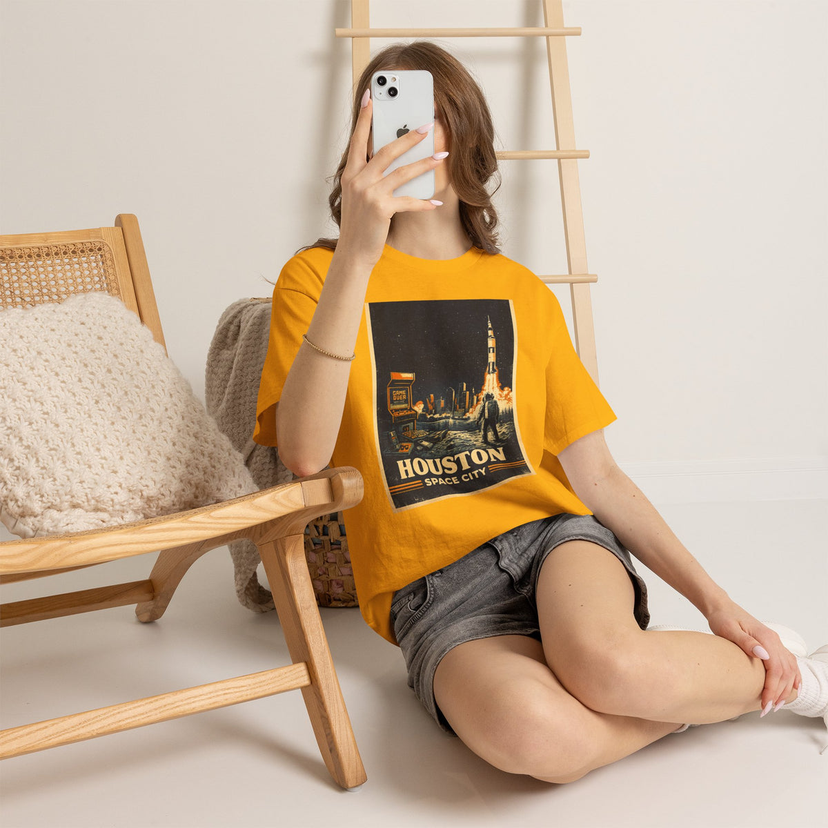 Houston Space City Rocket Launch Vintage T-Shirt