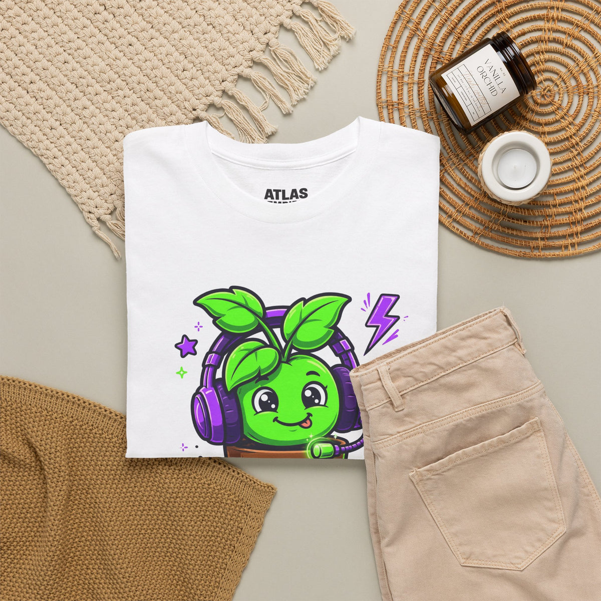 Plant Gamer T‑Shirt — 'Touch Grass? Never Heard of It' Cute Potted Plant Gaming Tee