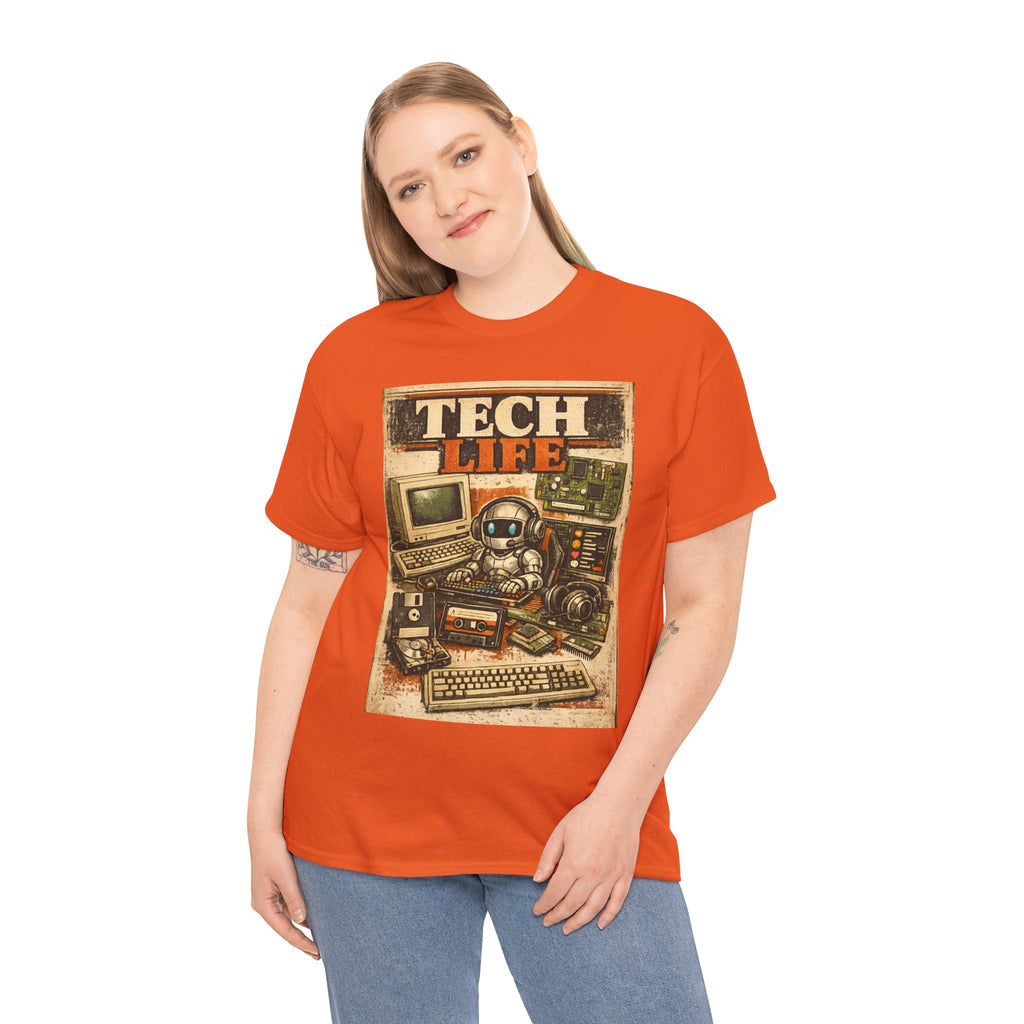Tech Life T-Shirt — Retro Computer & Gadget Graphic Tee for Geeks