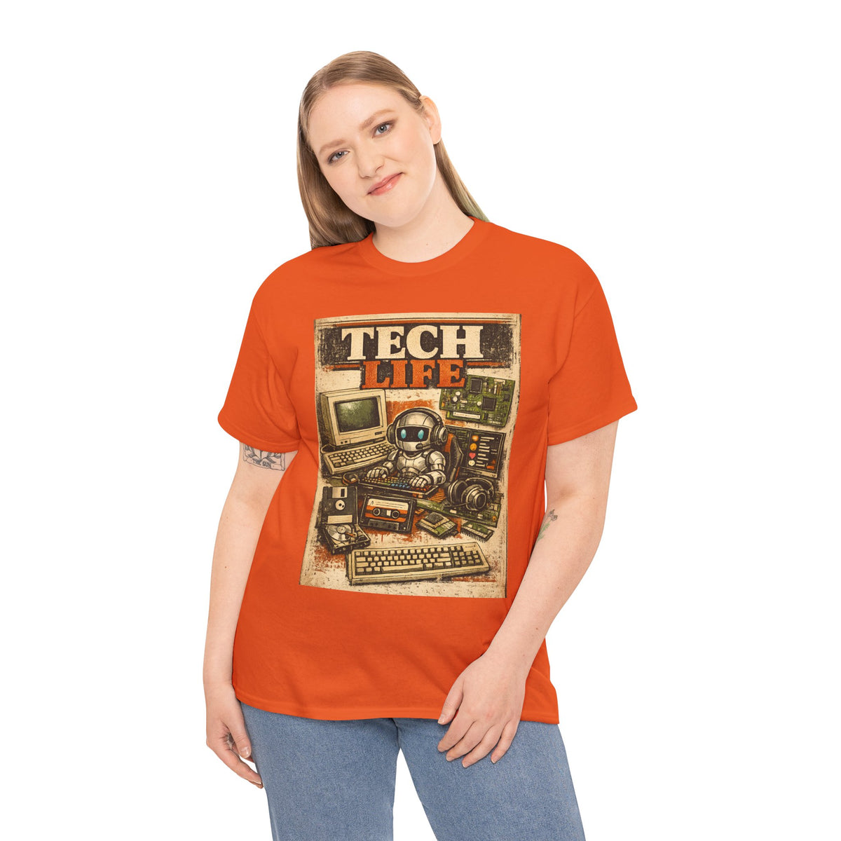Tech Life T-Shirt — Retro Computer & Gadget Graphic Tee for Geeks