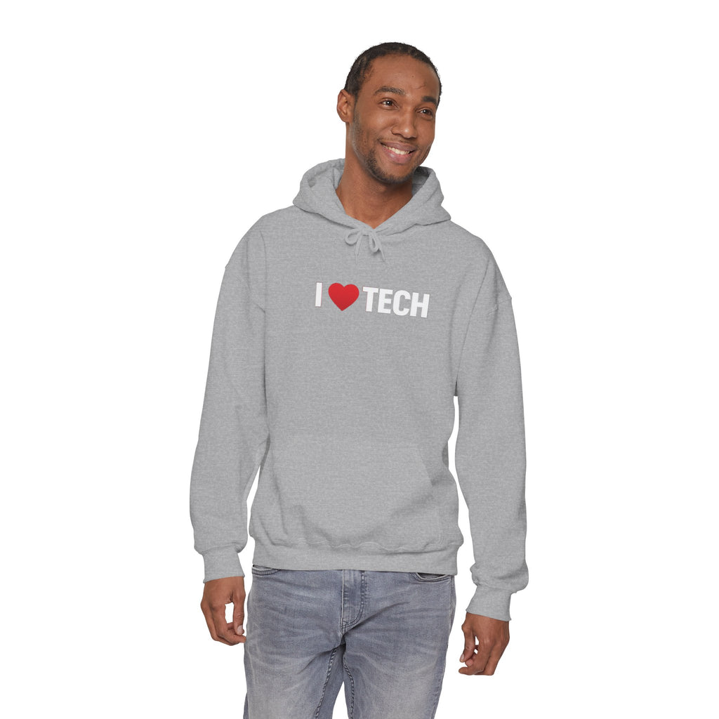 I  Tech Hoodie — "I Love Tech" Graphic Pullover for Tech Lovers