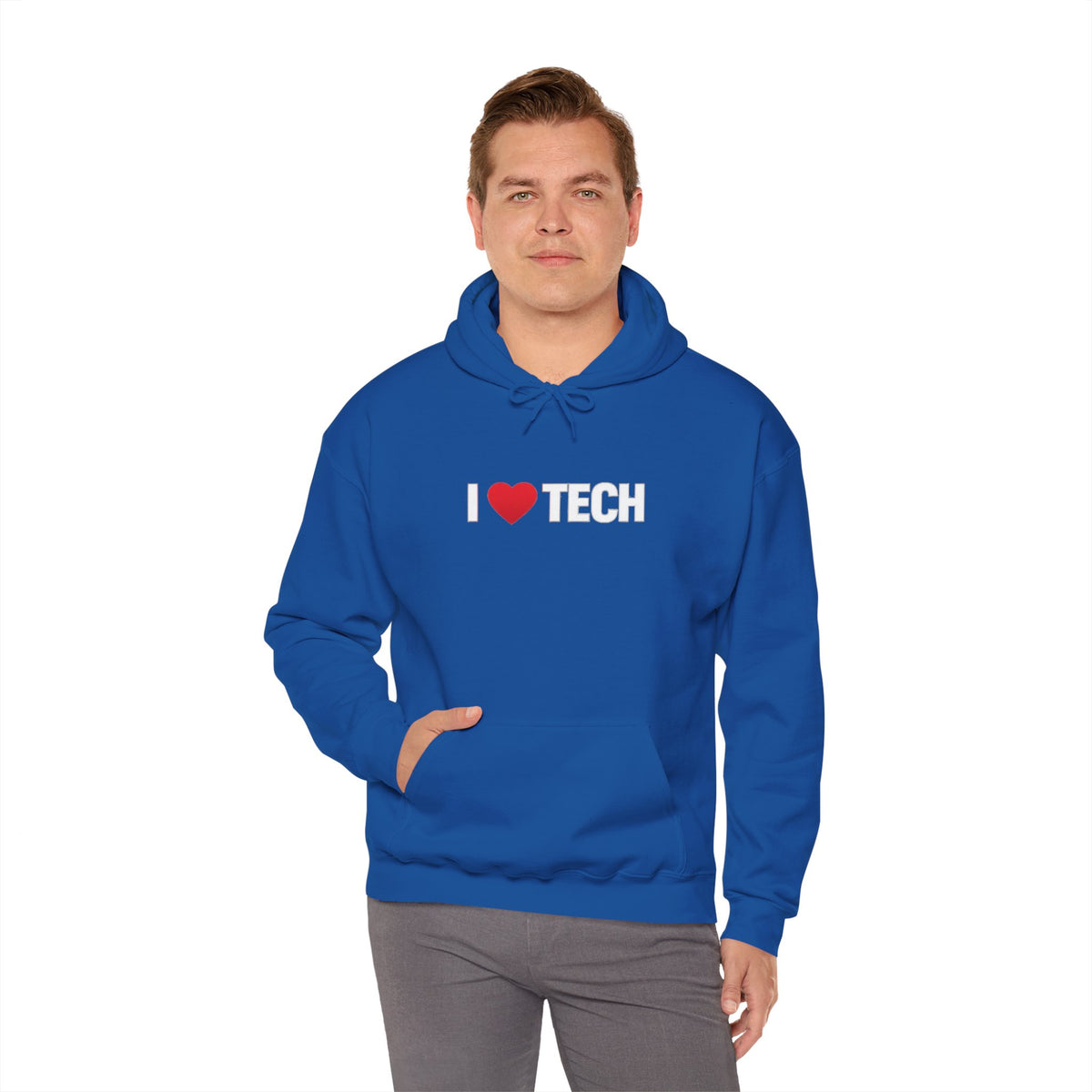 I  Tech Hoodie — "I Love Tech" Graphic Pullover for Tech Lovers
