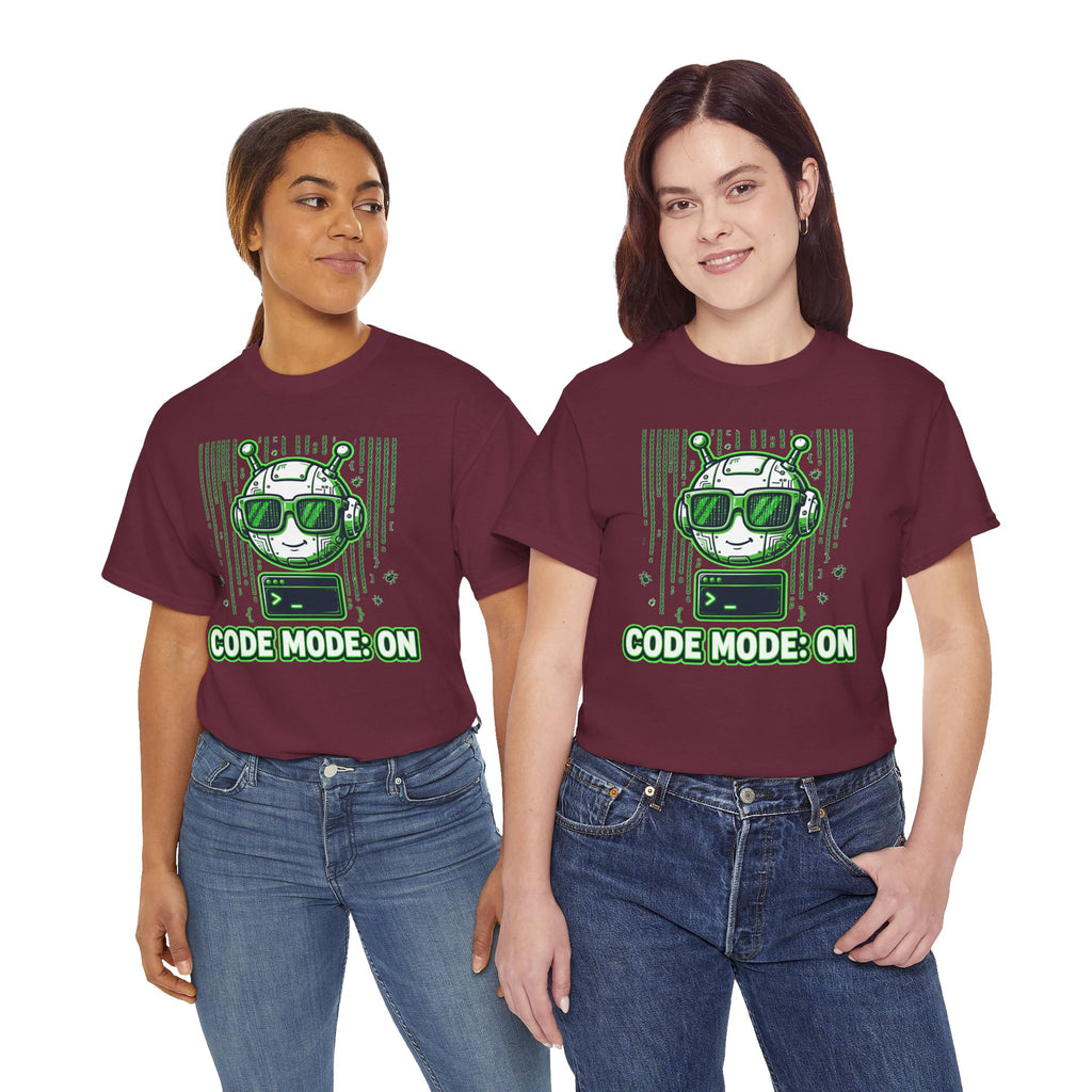 Code Mode On T-Shirt — Funny Programmer Alien Graphic Tee for Developers