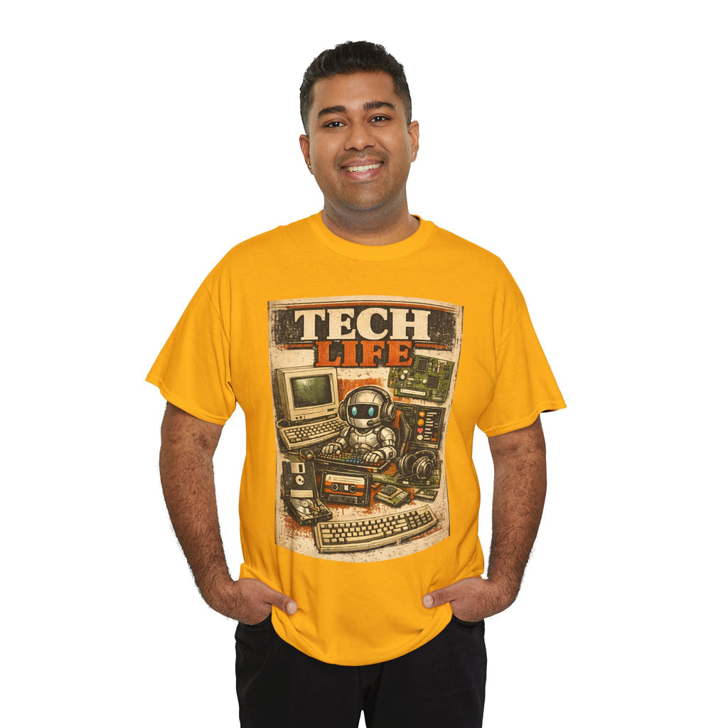 Tech Life T-Shirt — Retro Computer & Gadget Graphic Tee for Geeks