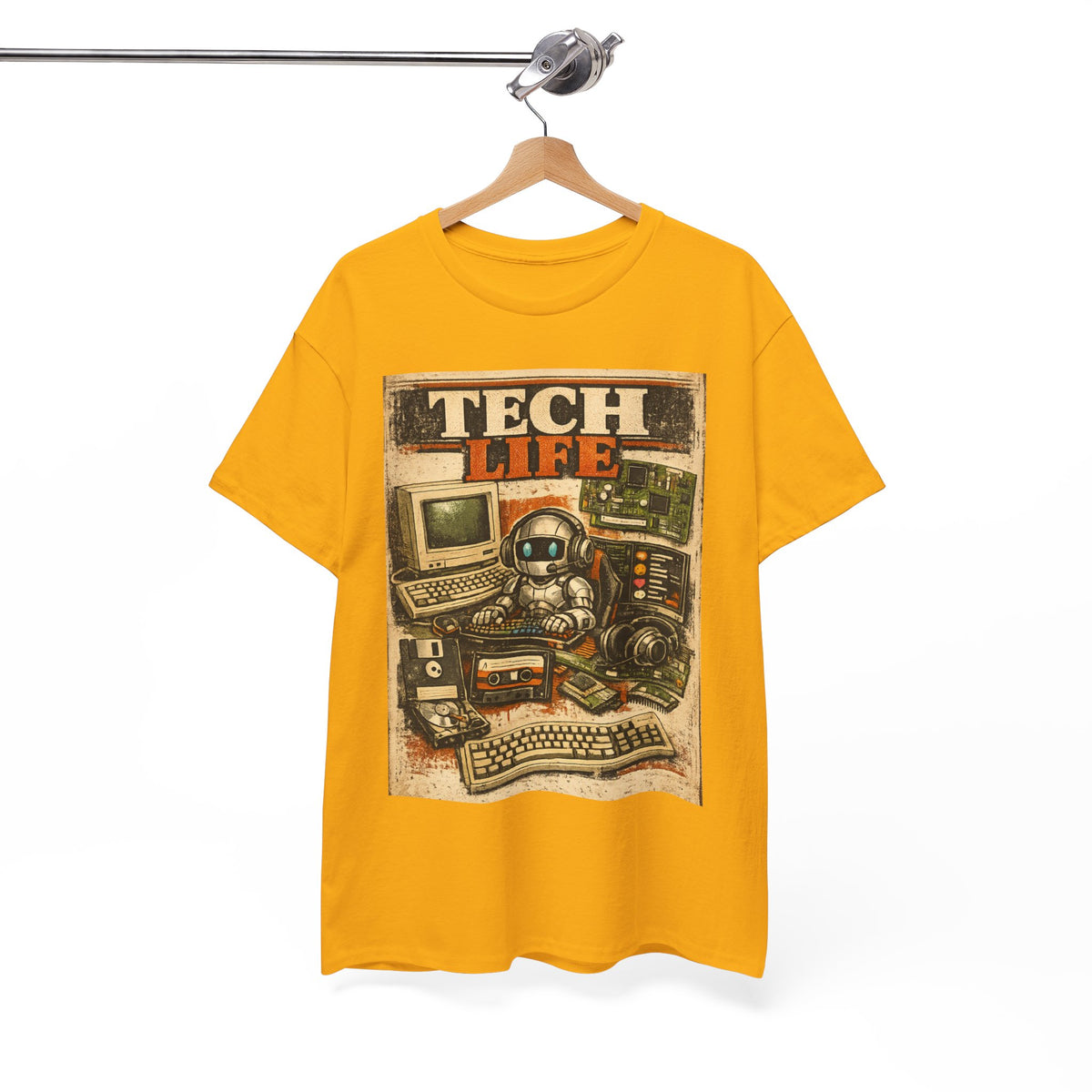 Tech Life T-Shirt — Retro Computer & Gadget Graphic Tee for Geeks