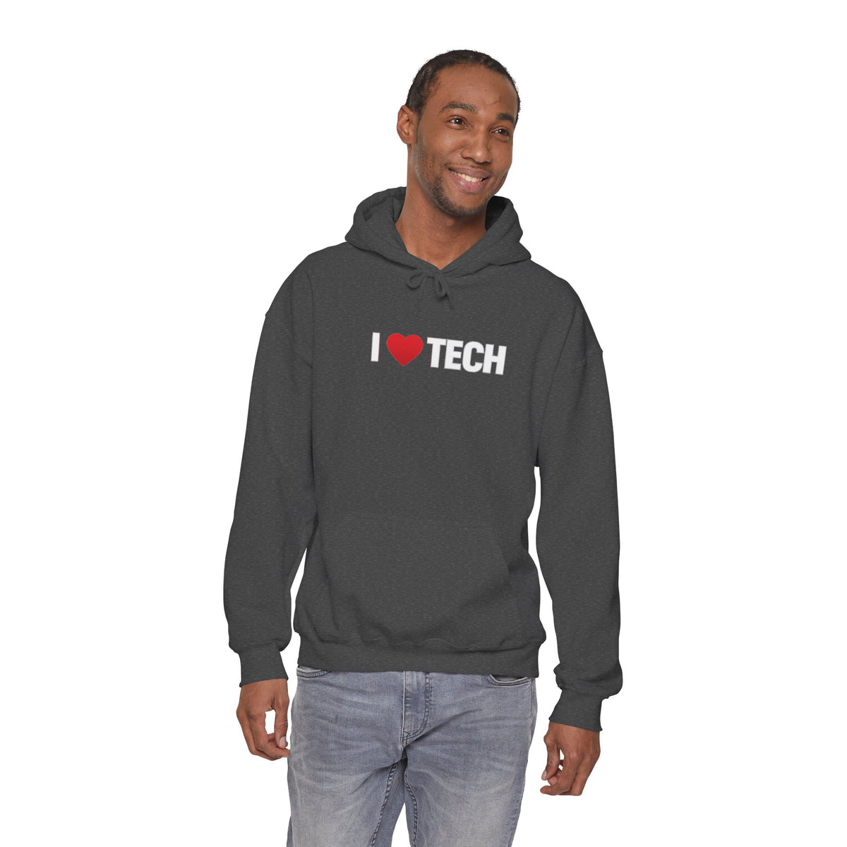 I  Tech Hoodie — "I Love Tech" Graphic Pullover for Tech Lovers