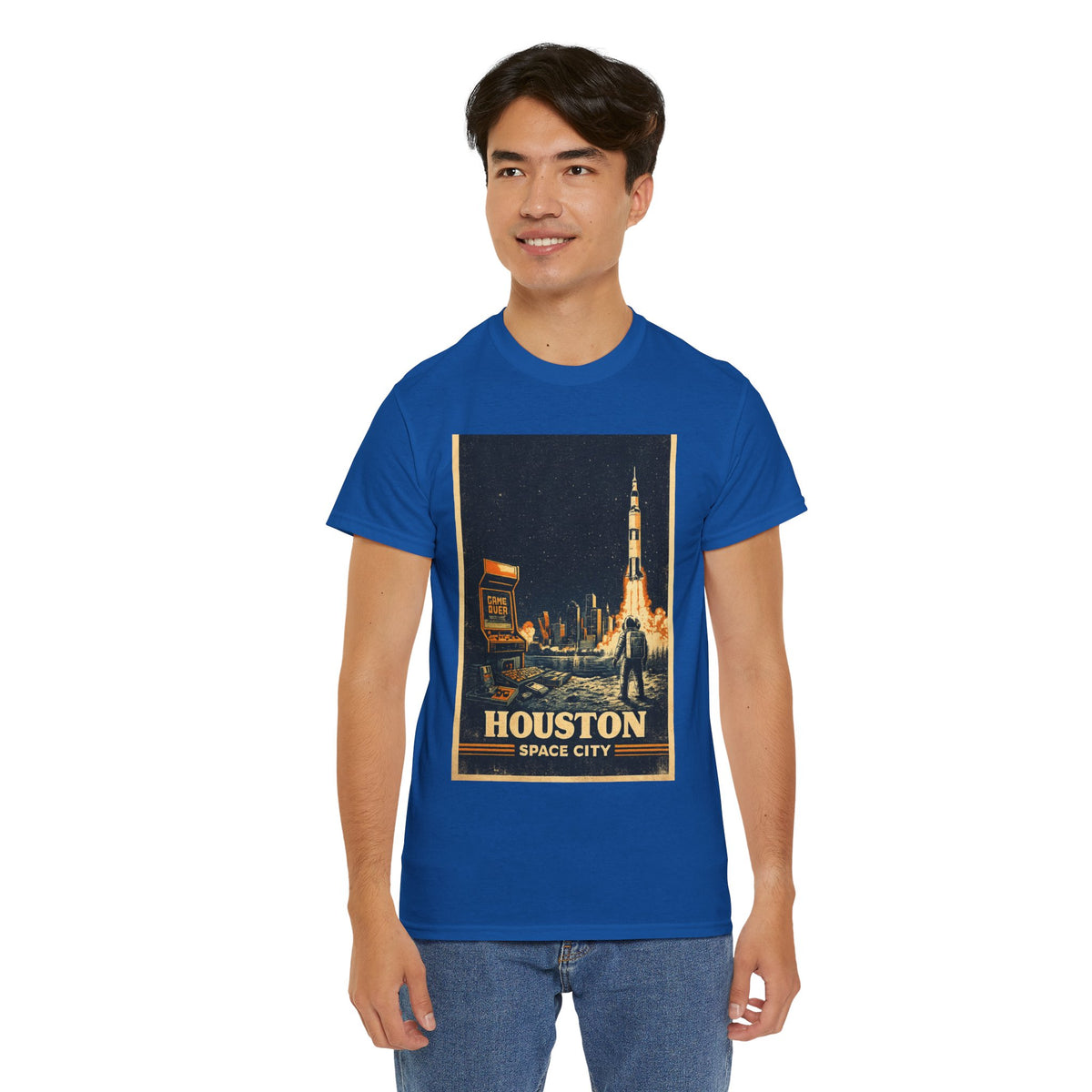 Houston Space City Rocket Launch Vintage T-Shirt