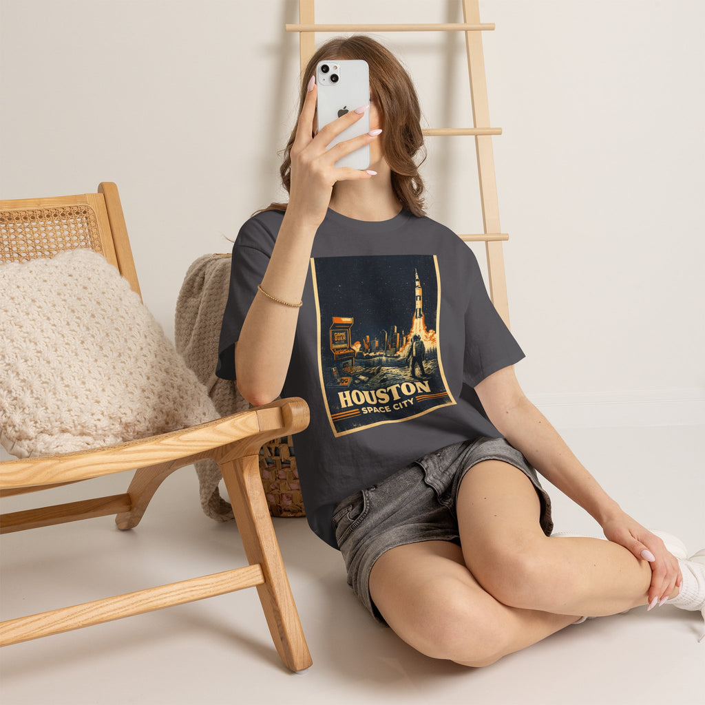 Houston Space City Rocket Launch Vintage T-Shirt