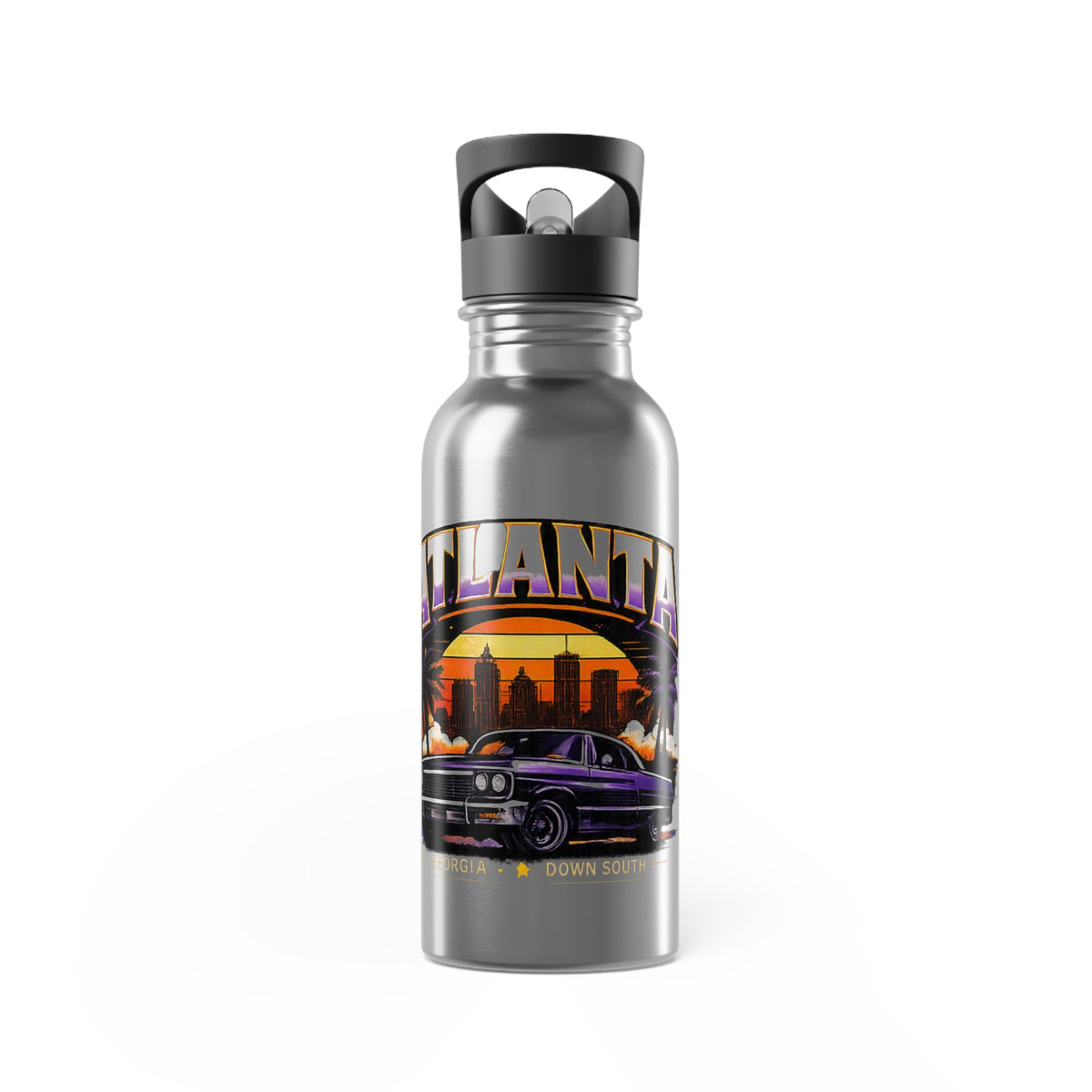 Atlanta Skyline Classic Car Stainless Steel Water Bottle (20oz)