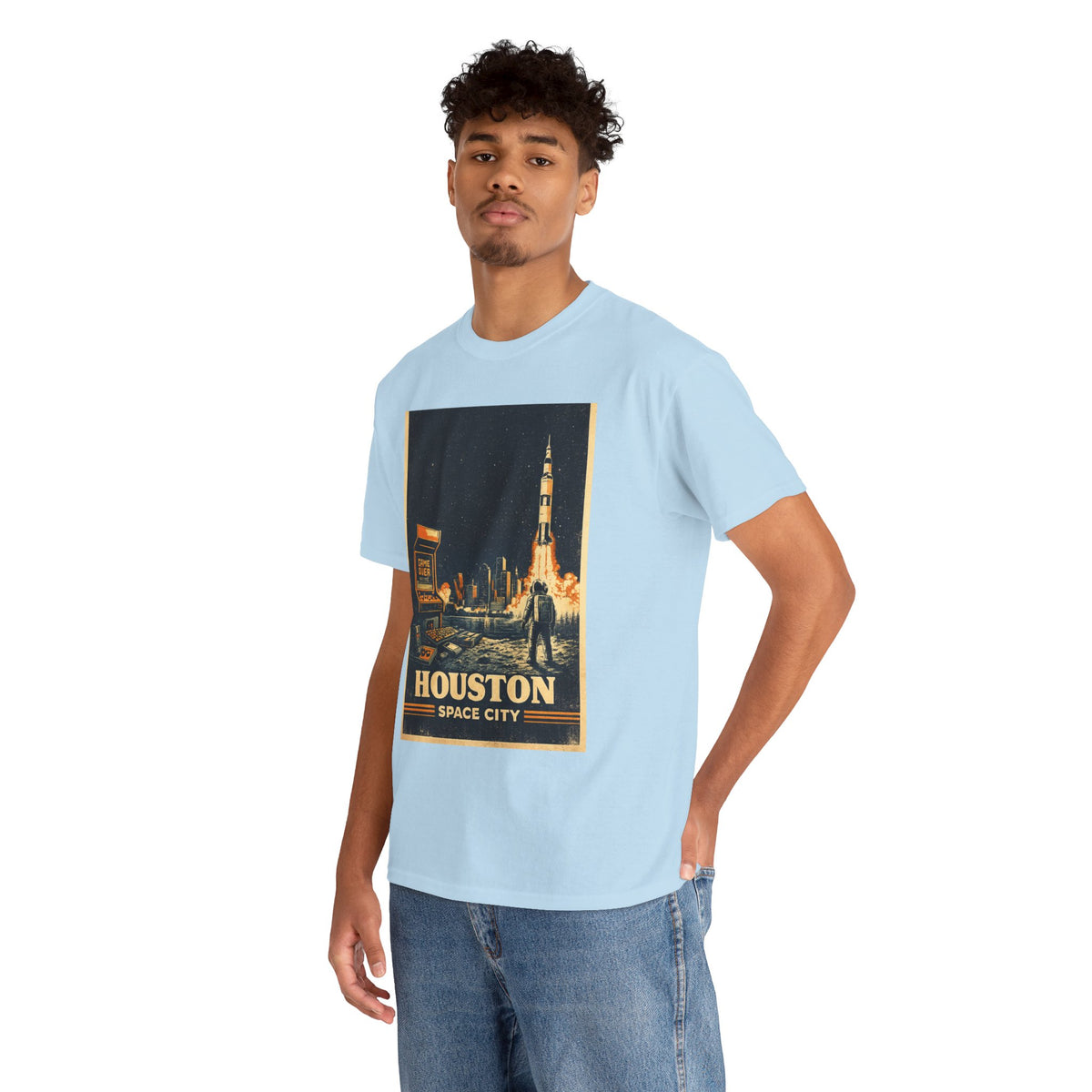 Houston Space City Rocket Launch Vintage T-Shirt