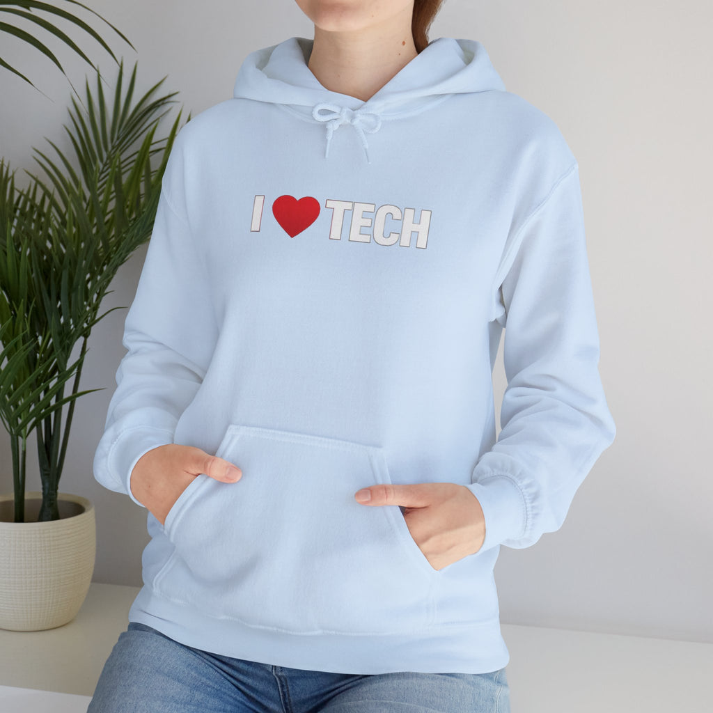 I  Tech Hoodie — "I Love Tech" Graphic Pullover for Tech Lovers