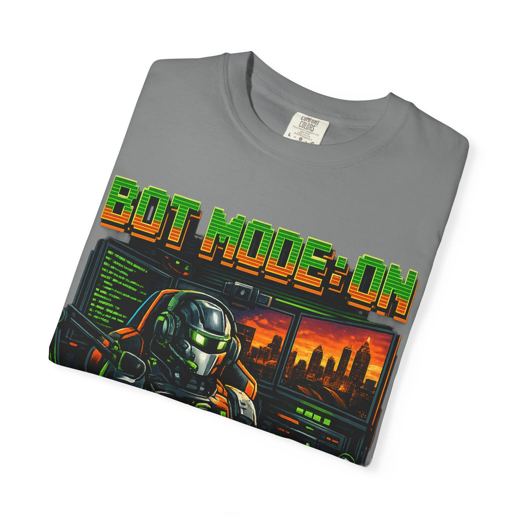 Bot Mode On T-Shirt — Retro Cyberpunk Robot Gamer Tee