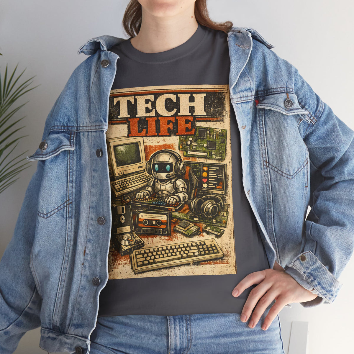 Tech Life T-Shirt — Retro Computer & Gadget Graphic Tee for Geeks