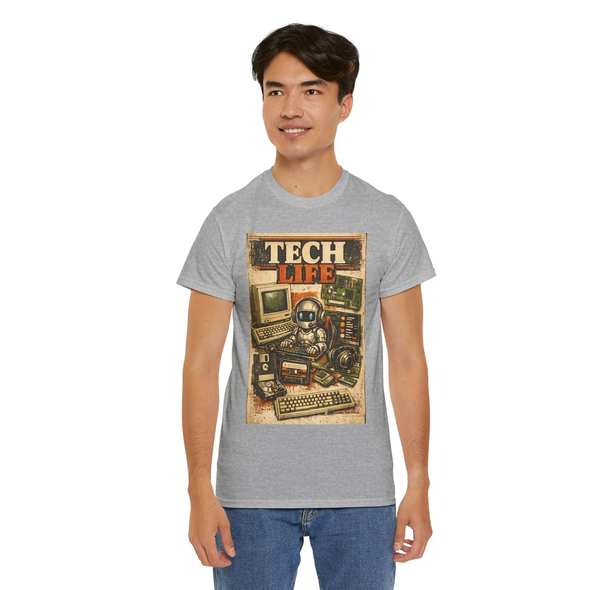 Tech Life T-Shirt — Retro Computer & Gadget Graphic Tee for Geeks