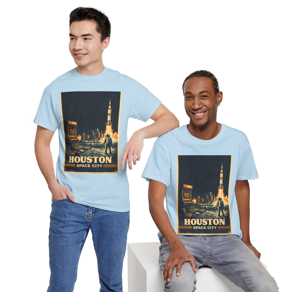 Houston Space City Rocket Launch Vintage T-Shirt