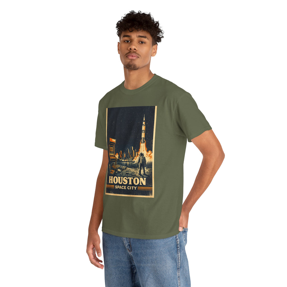Houston Space City Rocket Launch Vintage T-Shirt