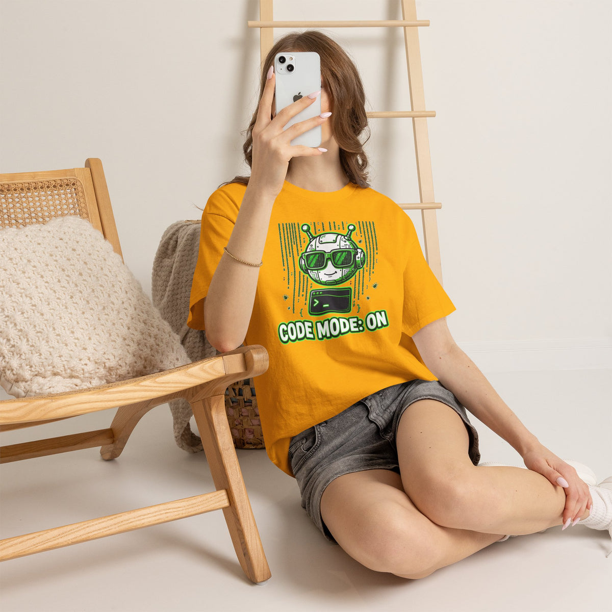 Code Mode On T-Shirt — Funny Programmer Alien Graphic Tee for Developers