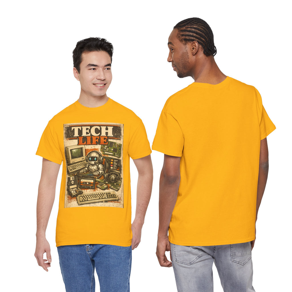 Tech Life T-Shirt — Retro Computer & Gadget Graphic Tee for Geeks