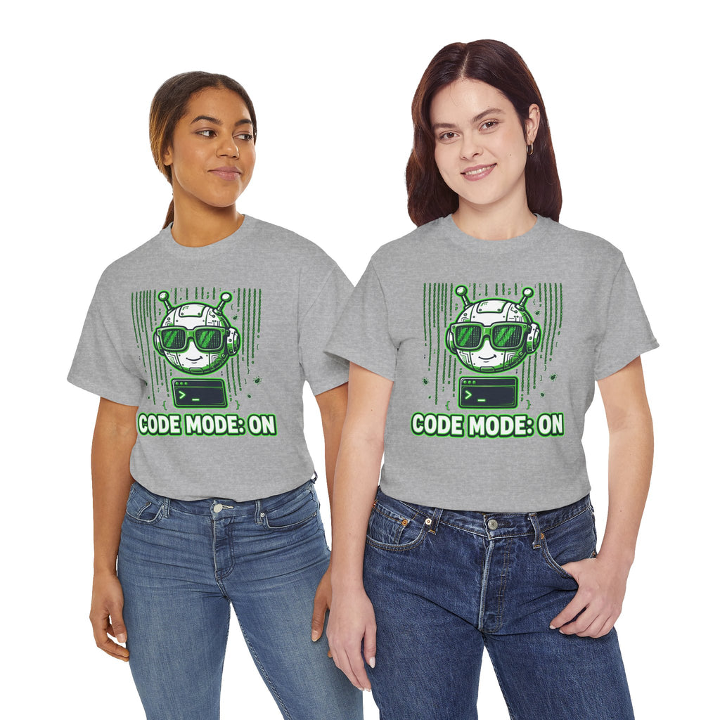 Code Mode On T-Shirt — Funny Programmer Alien Graphic Tee for Developers