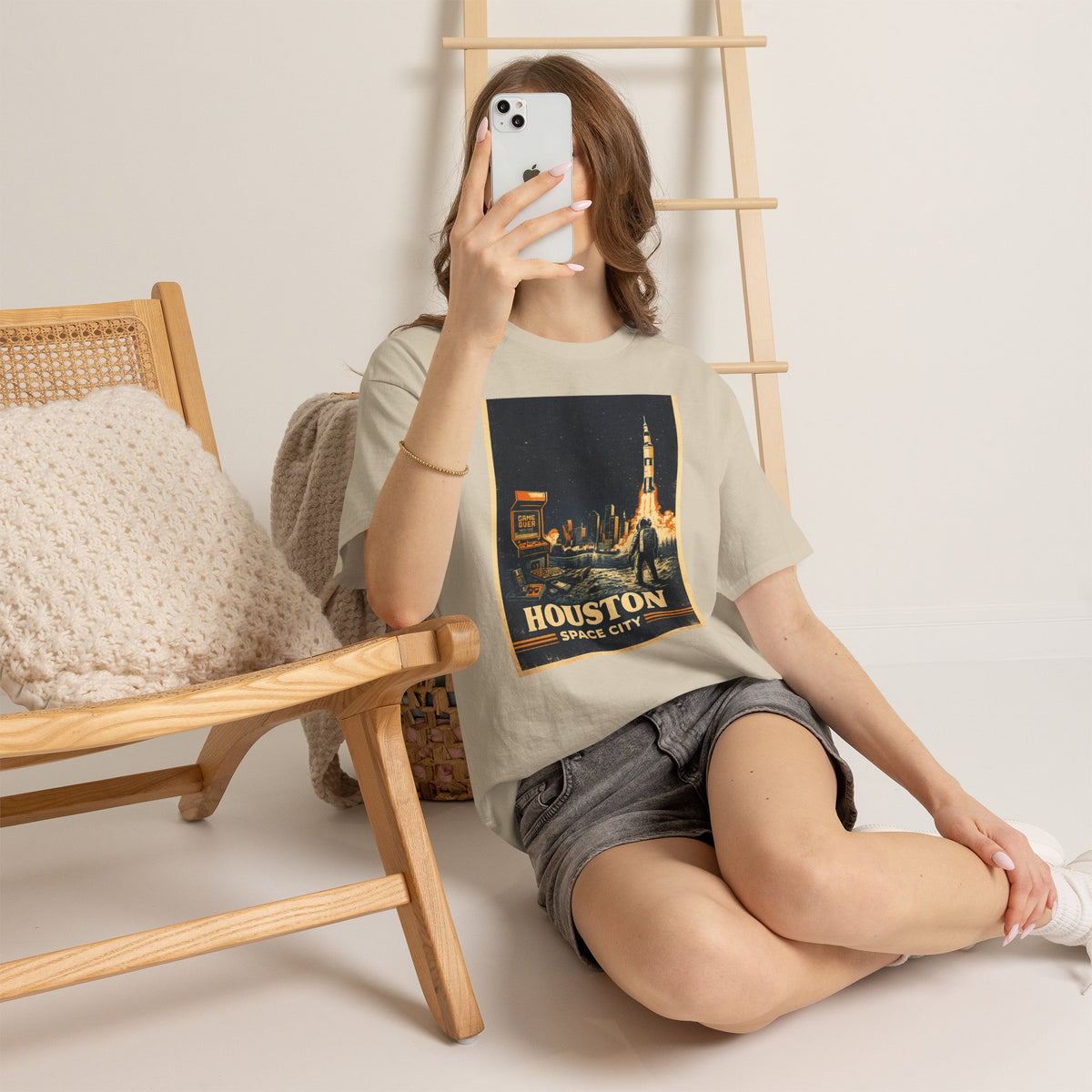Houston Space City Rocket Launch Vintage T-Shirt