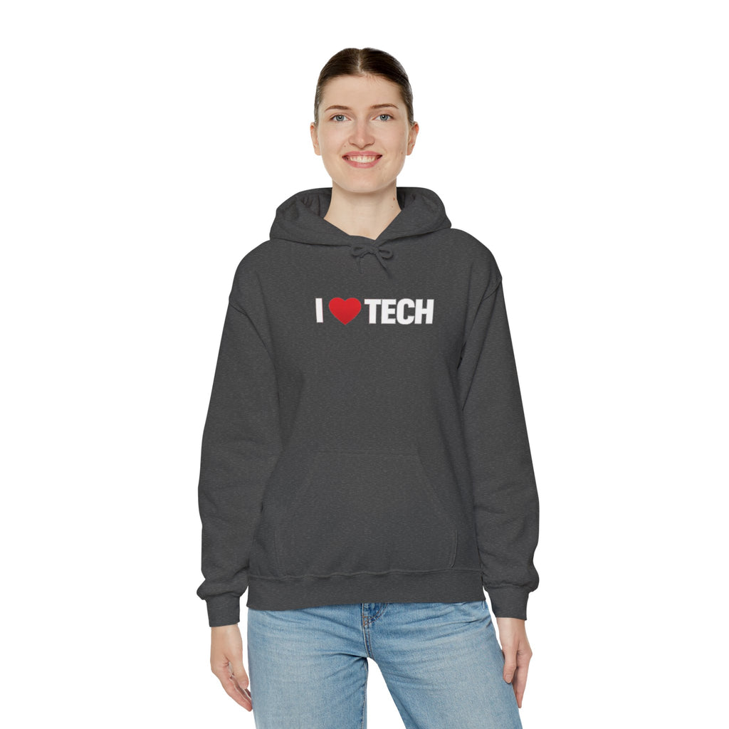 I  Tech Hoodie — "I Love Tech" Graphic Pullover for Tech Lovers