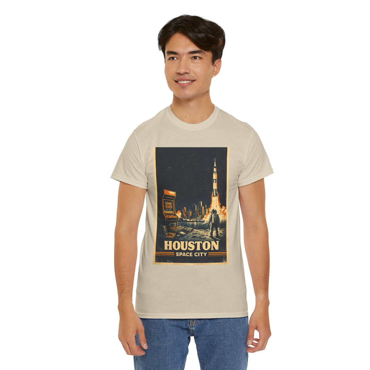 Houston Space City Rocket Launch Vintage T-Shirt