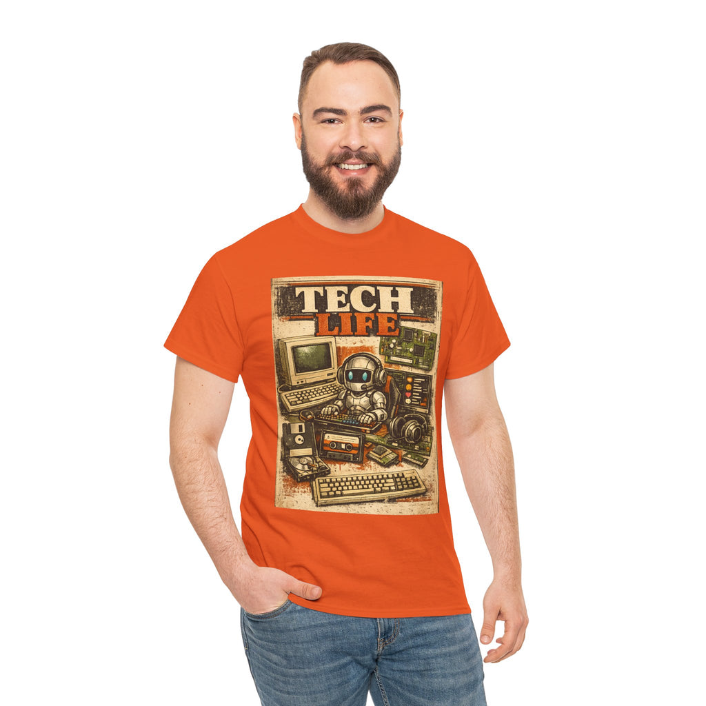 Tech Life T-Shirt — Retro Computer & Gadget Graphic Tee for Geeks