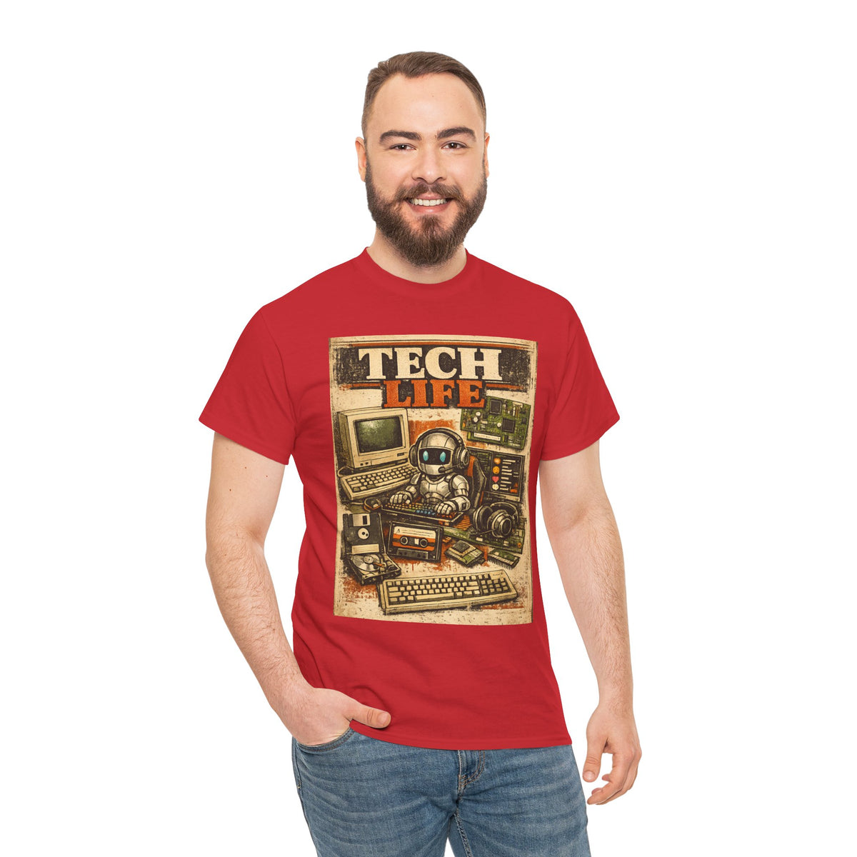 Tech Life T-Shirt — Retro Computer & Gadget Graphic Tee for Geeks