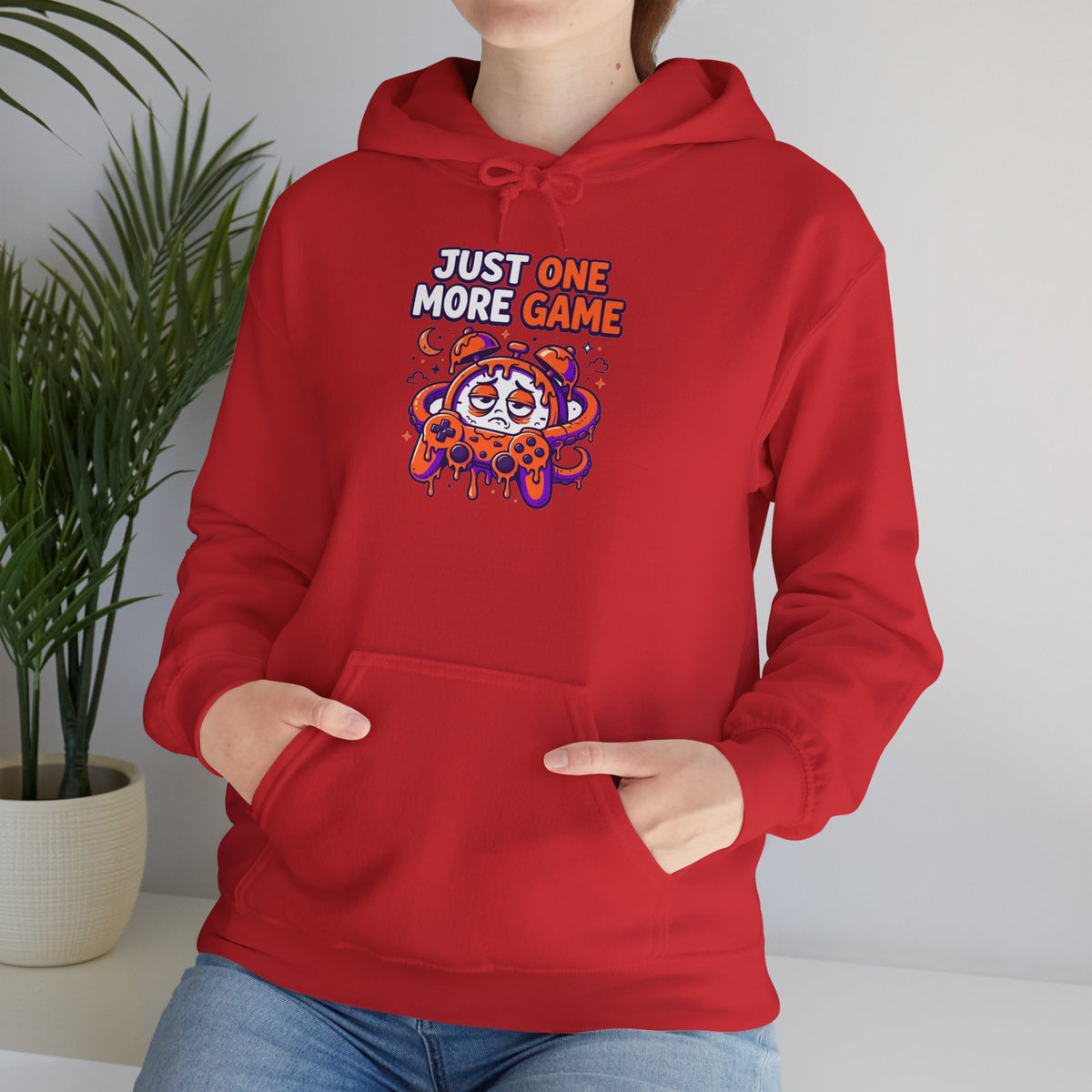 Just One More Game Gamer Hoodie – Cute Octopus Controller Gaming Sweatshirt