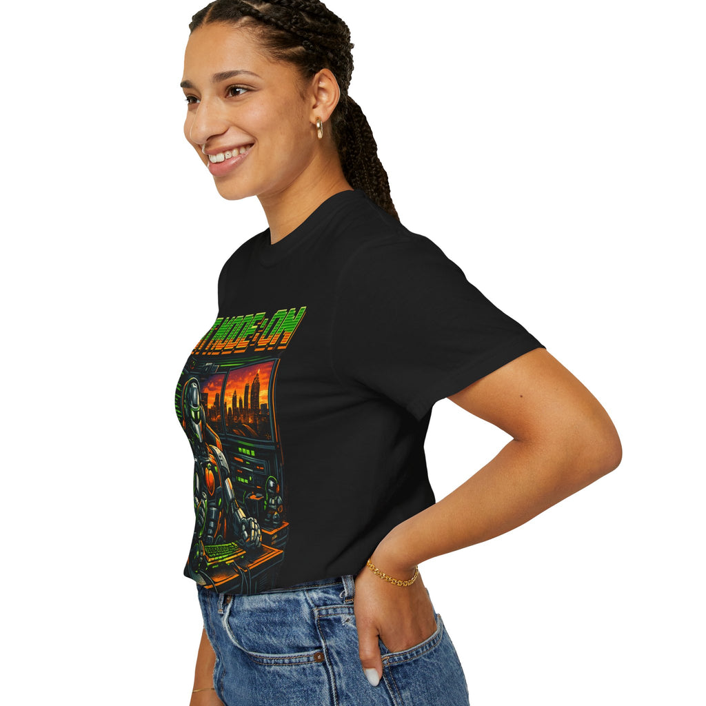 Bot Mode On T-Shirt — Retro Cyberpunk Robot Gamer Tee