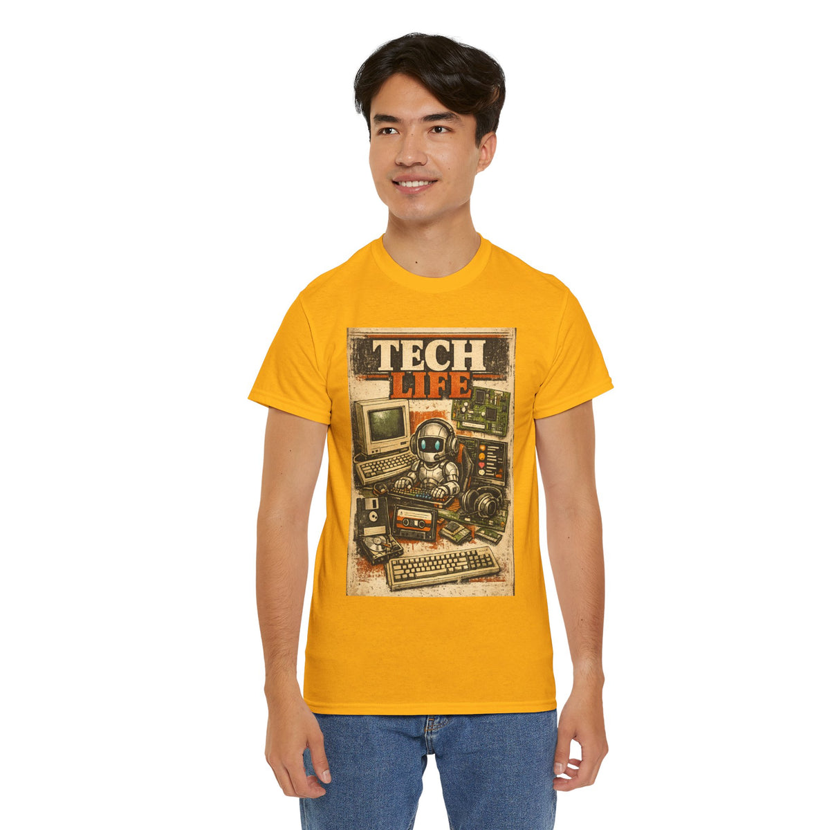 Tech Life T-Shirt — Retro Computer & Gadget Graphic Tee for Geeks