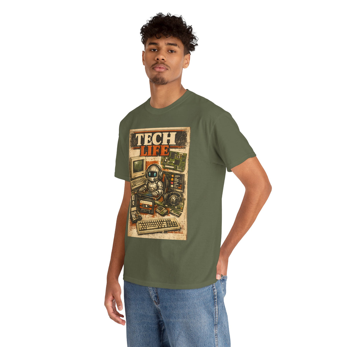 Tech Life T-Shirt — Retro Computer & Gadget Graphic Tee for Geeks