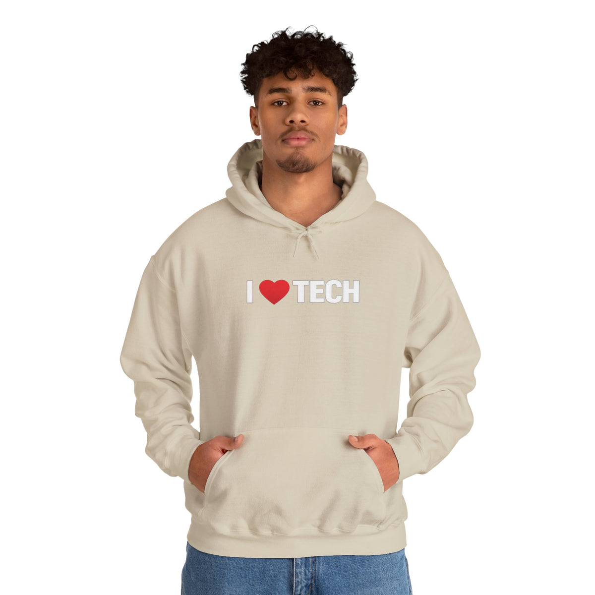 I  Tech Hoodie — "I Love Tech" Graphic Pullover for Tech Lovers