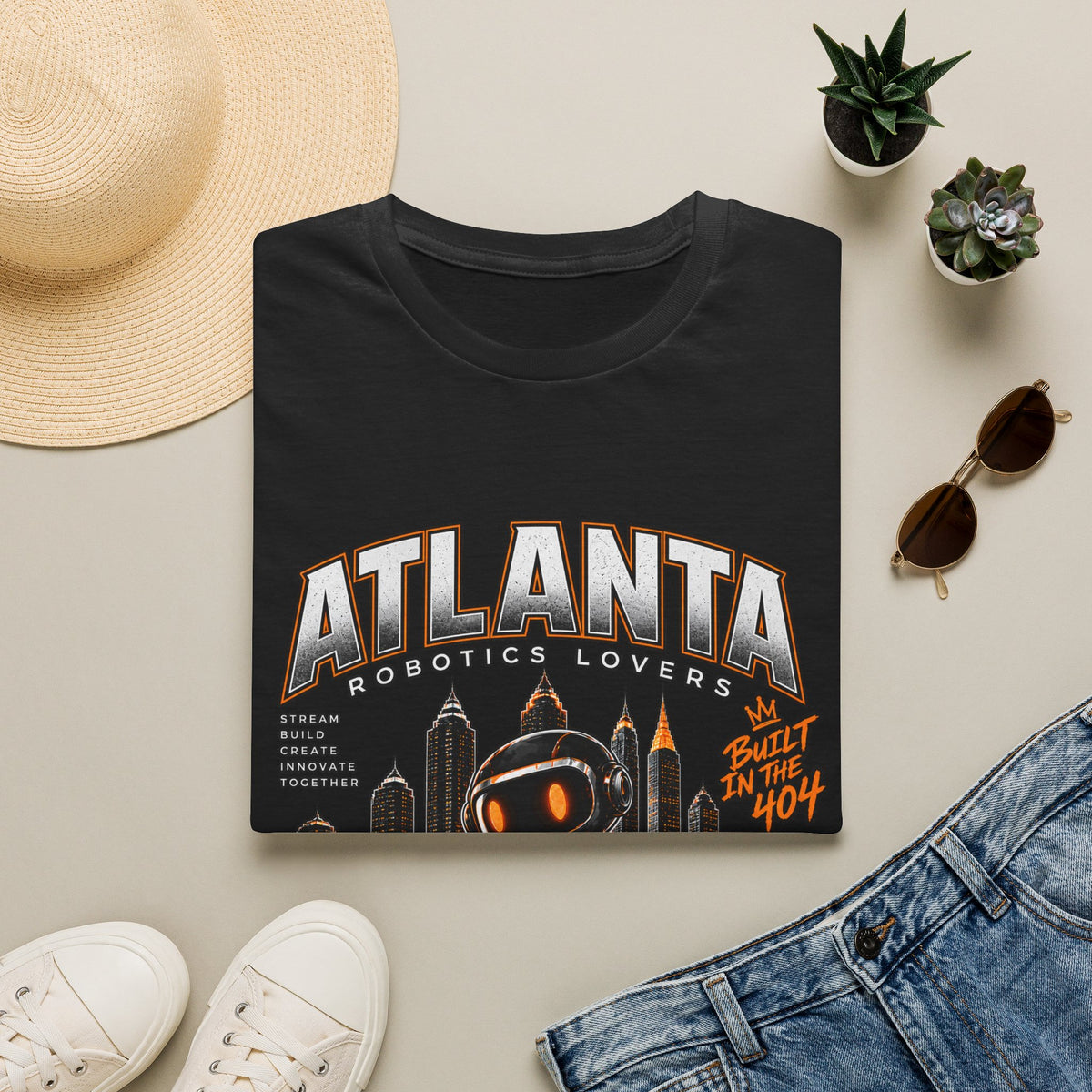 Atlanta Robotics Lovers T-Shirt — Retro City Skyline Tee