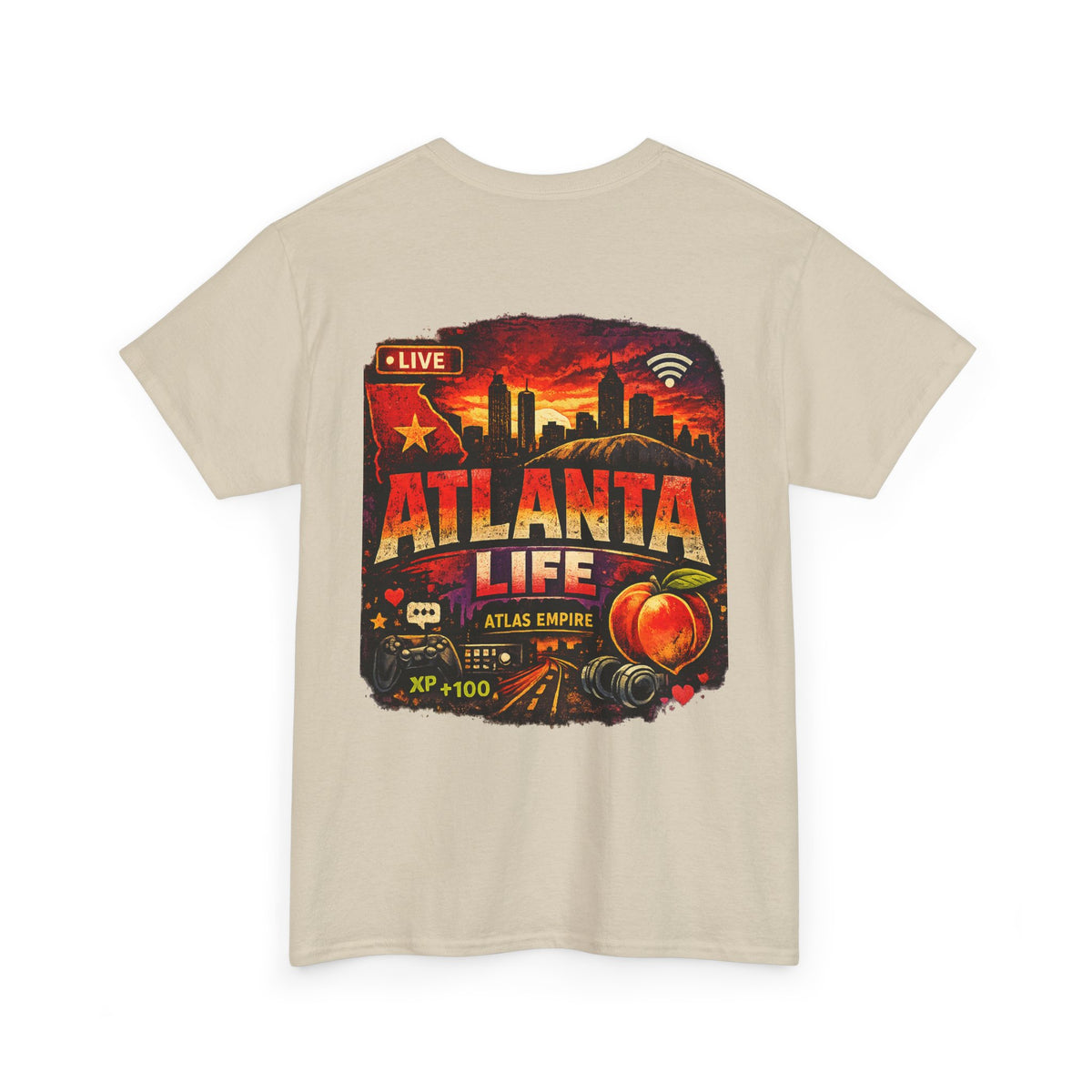 Atlanta Life Graphic Tee — Retro Skyline Peach City T‑Shirt
