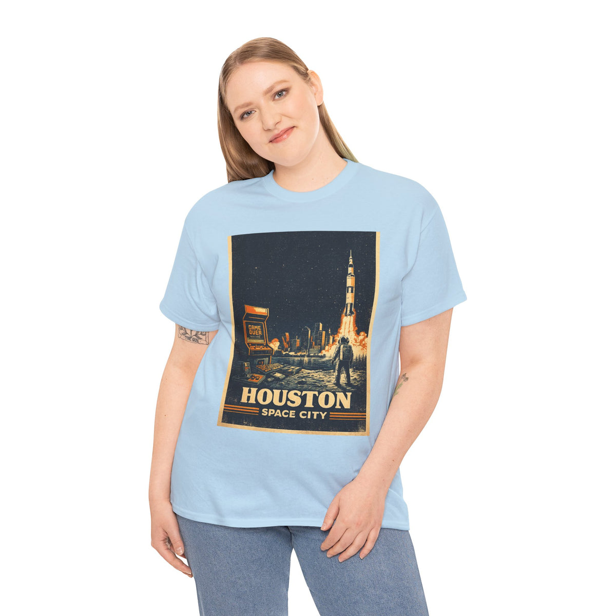 Houston Space City Rocket Launch Vintage T-Shirt