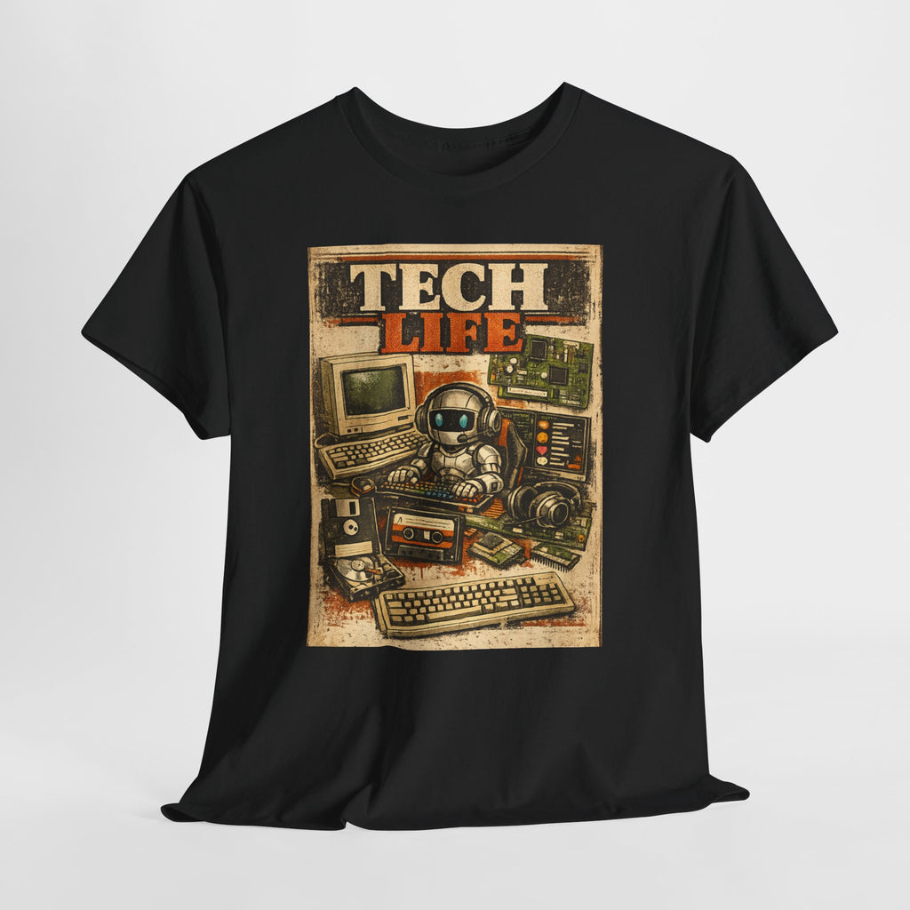 Tech Life T-Shirt — Retro Computer & Gadget Graphic Tee for Geeks