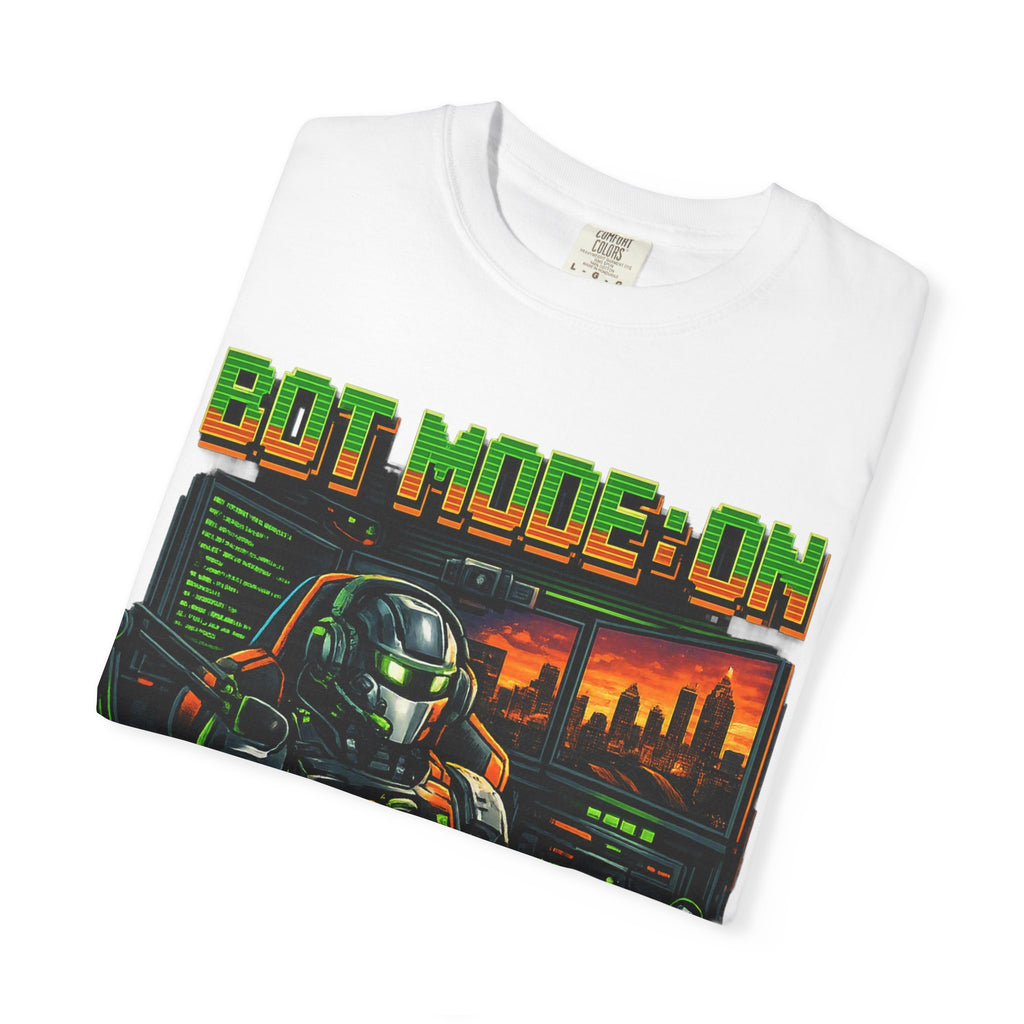 Bot Mode On T-Shirt — Retro Cyberpunk Robot Gamer Tee