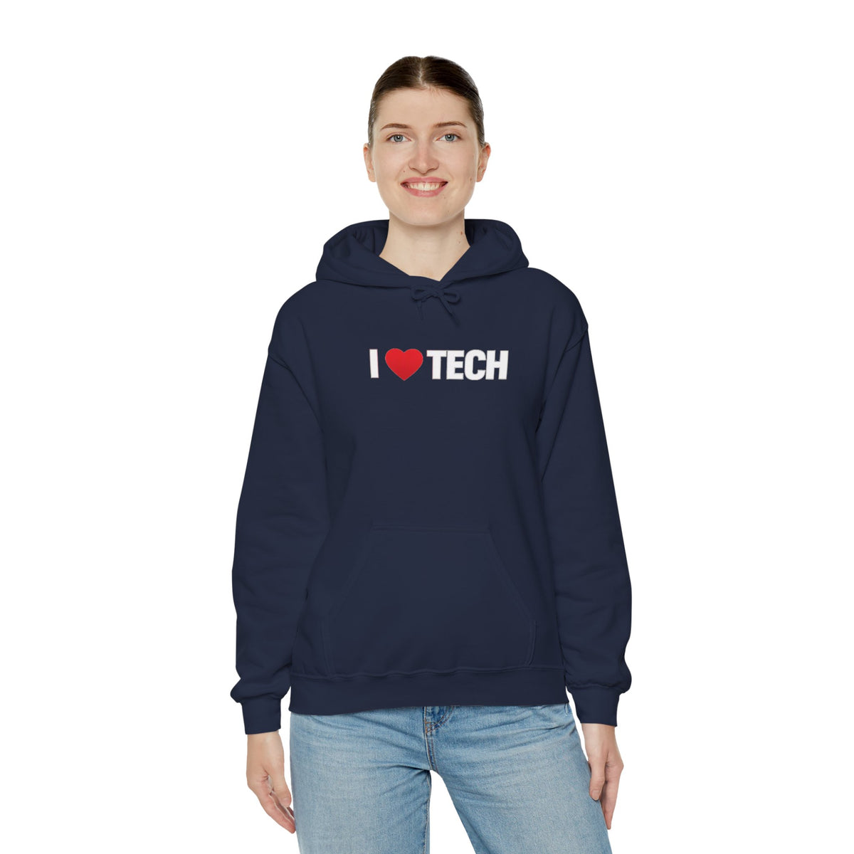 I  Tech Hoodie — "I Love Tech" Graphic Pullover for Tech Lovers