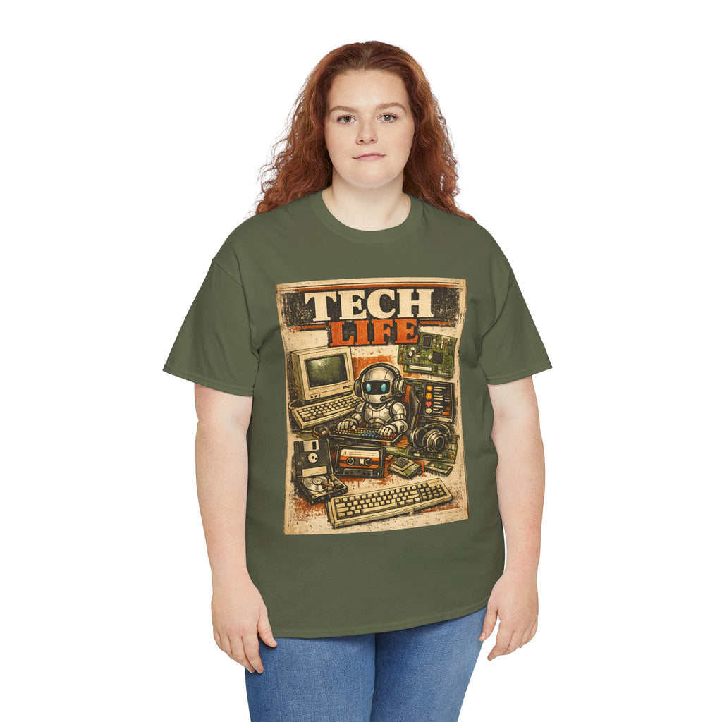 Tech Life T-Shirt — Retro Computer & Gadget Graphic Tee for Geeks