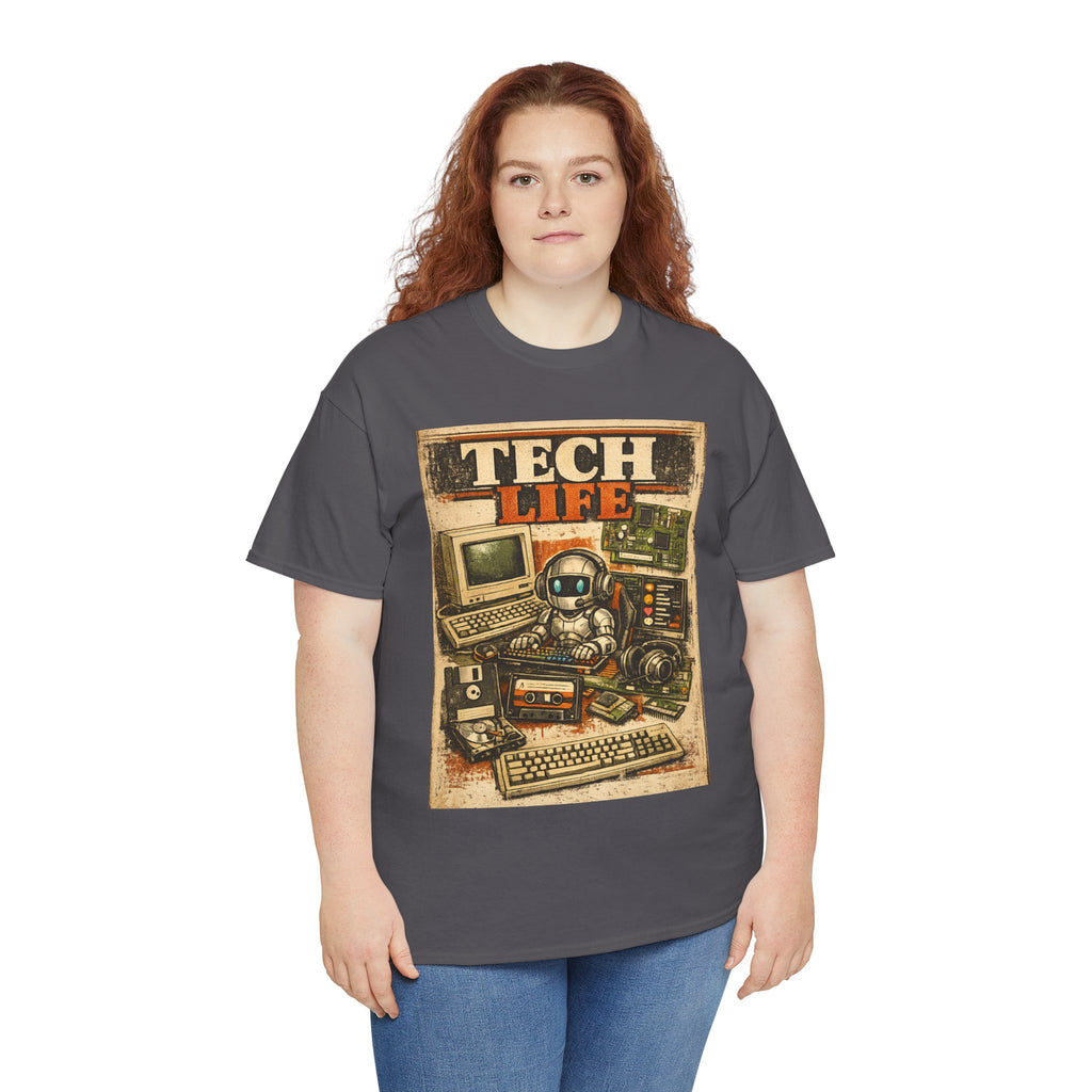 Tech Life T-Shirt — Retro Computer & Gadget Graphic Tee for Geeks