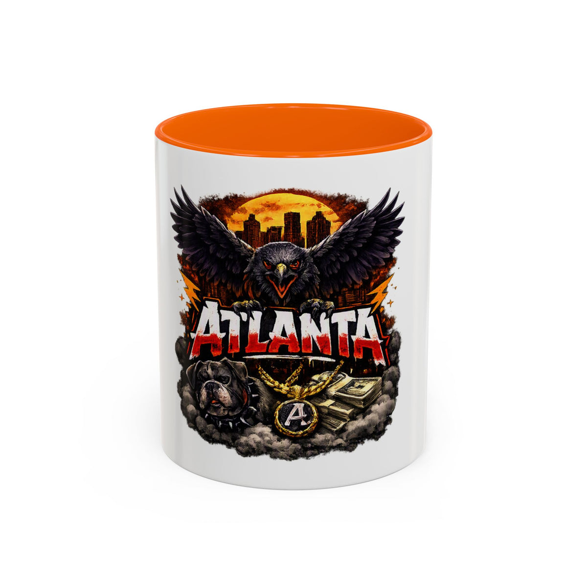 Atlanta Raven Graphic Coffee Mug – City Skyline, Money & Bold Team Vibe (11/15oz)